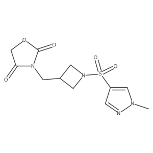 3-((1-((1-methyl-1H-pyrazol-4-yl)sulfonyl)azetidin-3-yl)methyl)oxazolidine-2,4-dione结构式