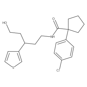 1-(4-chlorophenyl)-N-(5-hydroxy-3-(thiophen-3-yl)pentyl)cyclopentanecarboxamide结构式
