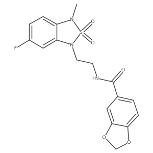 N-(2-(6-fluoro-3-methyl-2,2-dioxidobenzo[c][1,2,5]thiadiazol-1(3H)-yl)ethyl)benzo[d][1,3]dioxole-5-carboxamide Structure