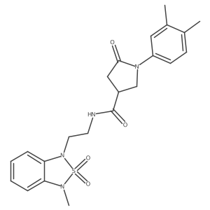 1-(3,4-dimethylphenyl)-N-(2-(3-methyl-2,2-dioxidobenzo[c][1,2,5]thiadiazol-1(3H)-yl)ethyl)-5-oxopyrrolidine-3-carboxamide Structure