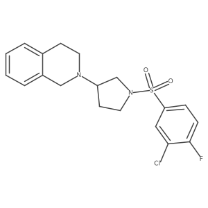 2-(1-((3-Chloro-4-fluorophenyl)sulfonyl)pyrrolidin-3-yl)-1,2,3,4-tetrahydroisoquinoline Structure