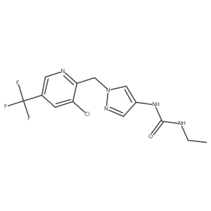 1-(1-{[3-chloro-5-(trifluoromethyl)pyridin-2-yl]methyl}-1H-pyrazol-4-yl)-3-ethylurea结构式