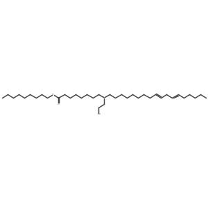 Nonyl 8-((2-hydroxyethyl)((9Z,12Z)-octadeca-9,12-dien-1-yl)amino)octanoate结构式