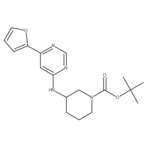 Tert-butyl 3-{[6-(furan-2-yl)pyrimidin-4-yl]amino}piperidine-1-carboxylate结构式