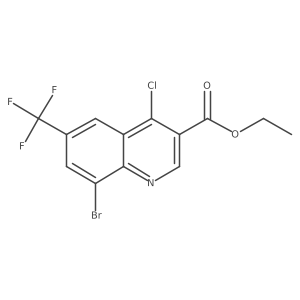 Ethyl 8-bromo-4-chloro-6-(trifluoromethyl)quinoline-3-carboxylate结构式