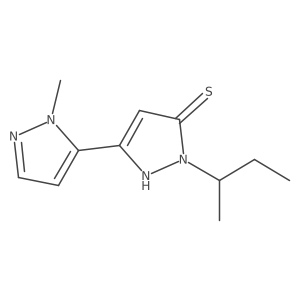 1-(butan-2-yl)-3-(1-methyl-1H-pyrazol-5-yl)-1H-pyrazole-5-thiol Structure