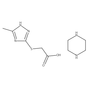 2-[(5-Methyl-1H-1,2,4-triazol-3-yl)sulfanyl]acetic acid;piperazine结构式