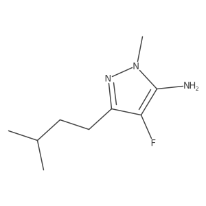 4-fluoro-1-methyl-3-(3-methylbutyl)-1H-pyrazol-5-amine结构式