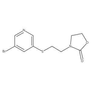 3-{2-[(5-Bromopyridin-3-yl)sulfanyl]ethyl}-1,3-oxazolidin-2-one结构式