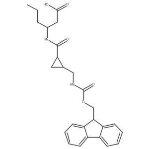 (3R)-3-({2-[({[(9H-fluoren-9-yl)methoxy]carbonyl}amino)methyl]cyclopropyl}formamido)hexanoic acid Structure