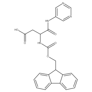 3-({[(9H-fluoren-9-yl)methoxy]carbonyl}amino)-3-[(pyrimidin-5-yl)carbamoyl]propanoic acid结构式