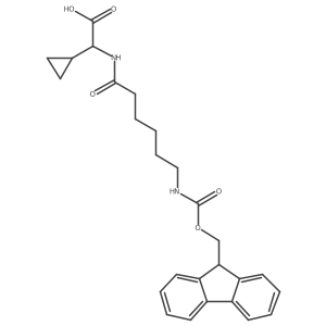 2-cyclopropyl-2-[6-({[(9H-fluoren-9-yl)methoxy]carbonyl}amino)hexanamido]acetic acid Structure