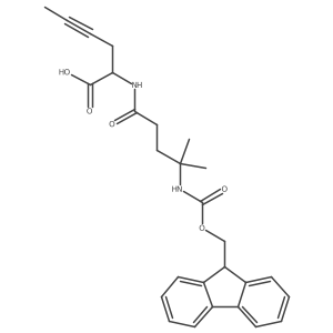 2-[4-({[(9H-fluoren-9-yl)methoxy]carbonyl}amino)-4-methylpentanamido]hex-4-ynoic acid结构式