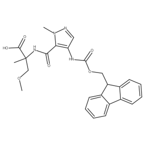 2-{[4-({[(9H-fluoren-9-yl)methoxy]carbonyl}amino)-1-methyl-1H-pyrazol-5-yl]formamido}-3-methoxy-2-methylpropanoic acid Structure