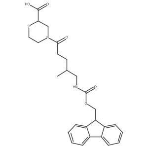 4-[5-({[(9H-fluoren-9-yl)methoxy]carbonyl}amino)-4-methylpentanoyl]thiomorpholine-2-carboxylic acid结构式