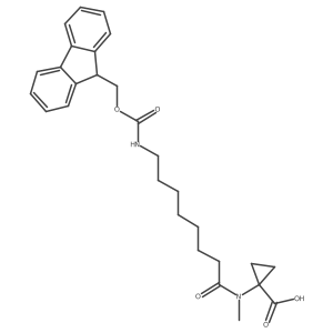 1-[8-({[(9H-fluoren-9-yl)methoxy]carbonyl}amino)-N-methyloctanamido]cyclopropane-1-carboxylic acid Structure