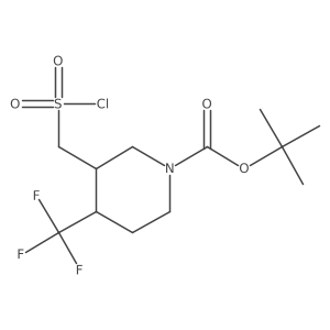 Tert-butyl 3-[(chlorosulfonyl)methyl]-4-(trifluoromethyl)piperidine-1-carboxylate结构式