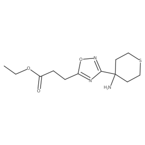 Ethyl 3-[3-(4-aminothian-4-yl)-1,2,4-oxadiazol-5-yl]propanoate结构式
