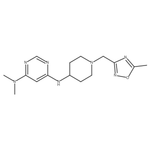 N4,N4-dimethyl-N6-{1-[(5-methyl-1,2,4-oxadiazol-3-yl)methyl]piperidin-4-yl}pyrimidine-4,6-diamine结构式