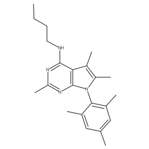 Butyl-[2,5,6-trimethyl-7-(2,4,6-trimethyl-phenyl)-7H-pyrrolo[2,3-d]pyrimidin-4-yl]-amine Structure