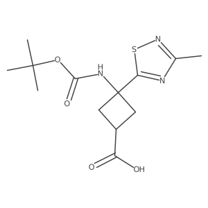 3-{[(Tert-butoxy)carbonyl]amino}-3-(3-methyl-1,2,4-thiadiazol-5-yl)cyclobutane-1-carboxylic acid结构式