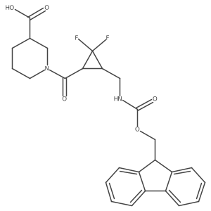 (3R)-1-[(1RS,3SR)-3-[({[(9H-fluoren-9-yl)methoxy]carbonyl}amino)methyl]-2,2-difluorocyclopropanecarbonyl]piperidine-3-carboxylic acid Structure