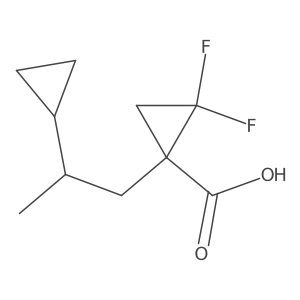 1-(2-Cyclopropylpropyl)-2,2-difluorocyclopropane-1-carboxylic acid Structure