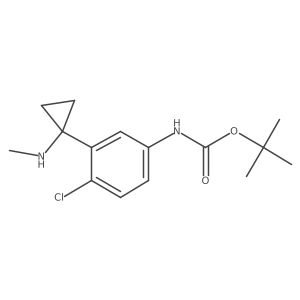 tert-butyl N-{4-chloro-3-[1-(methylamino)cyclopropyl]phenyl}carbamate结构式