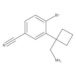 3-[1-(Aminomethyl)cyclobutyl]-4-bromobenzonitrile结构式