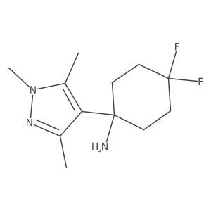 4,4-difluoro-1-(trimethyl-1H-pyrazol-4-yl)cyclohexan-1-amine结构式