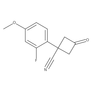 1-(2-Fluoro-4-methoxyphenyl)-3-oxocyclobutane-1-carbonitrile Structure