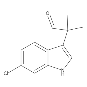 2-(6-chloro-1H-indol-3-yl)-2-methylpropanal结构式