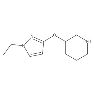 3-[(1-ethyl-1H-pyrazol-3-yl)oxy]piperidine结构式