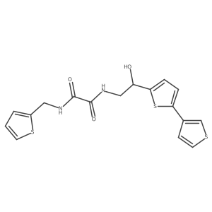 N-(2-{[2,3'-bithiophene]-5-yl}-2-hydroxyethyl)-N'-[(thiophen-2-yl)methyl]ethanediamide Structure