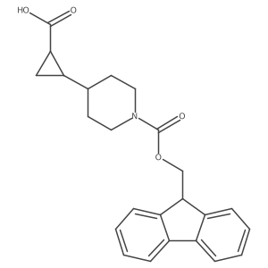rac-(1R,2S)-2-(1-{[(9H-fluoren-9-yl)methoxy]carbonyl}piperidin-4-yl)cyclopropane-1-carboxylic acid结构式