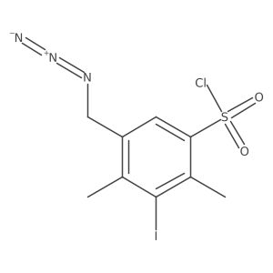 5-(Azidomethyl)-3-iodo-2,4-dimethylbenzene-1-sulfonyl chloride结构式