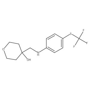 4-[({4-[(Trifluoromethyl)sulfanyl]phenyl}amino)methyl]oxan-4-ol Structure