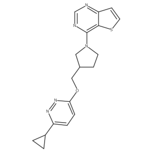3-Cyclopropyl-6-[(1-{thieno[3,2-d]pyrimidin-4-yl}pyrrolidin-3-yl)methoxy]pyridazine Structure
