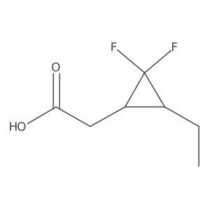 rac-2-[(1R,3R)-3-ethyl-2,2-difluorocyclopropyl]acetic acid结构式