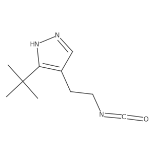 3-tert-butyl-4-(2-isocyanatoethyl)-1H-pyrazole结构式