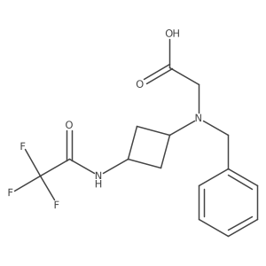 2-{Benzyl[(1s,3s)-3-(2,2,2-trifluoroacetamido)cyclobutyl]amino}acetic acid Structure