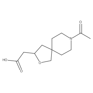 2-{8-Acetyl-2-oxa-8-azaspiro[4.5]decan-3-yl}acetic acid结构式