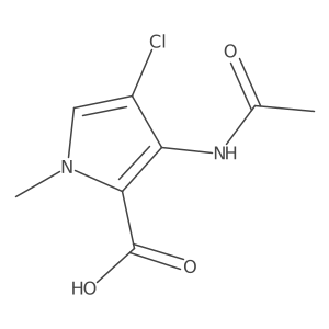 4-chloro-3-acetamido-1-methyl-1H-pyrrole-2-carboxylic acid结构式