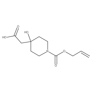 2-{4-Hydroxy-1-[(prop-2-en-1-yloxy)carbonyl]piperidin-4-yl}acetic acid结构式