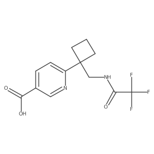 6-{1-[(2,2,2-Trifluoroacetamido)methyl]cyclobutyl}pyridine-3-carboxylic acid结构式