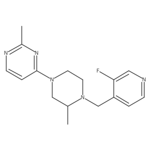 4-{4-[(3-Fluoropyridin-4-yl)methyl]-3-methylpiperazin-1-yl}-2-methylpyrimidine结构式