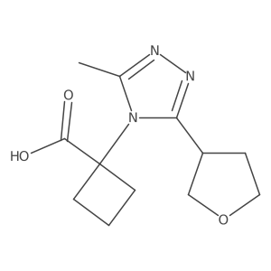 1-[3-methyl-5-(oxolan-3-yl)-4H-1,2,4-triazol-4-yl]cyclobutane-1-carboxylic acid结构式