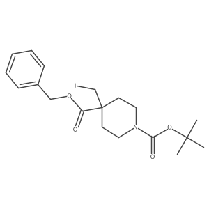 4-Benzyl 1-(tert-butyl) 4-(iodomethyl)piperidine-1,4-dicarboxylate Structure