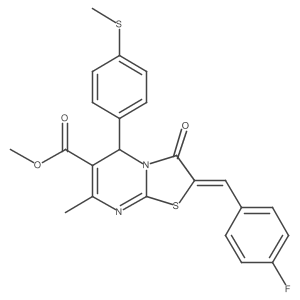 Methyl 2-(4-fluorobenzylidene)-7-methyl-5-(4-(methylthio)phenyl)-3-oxo-3,5-dihydro-2H-thiazolo[3,2-a]pyrimidine-6-carboxylate Structure