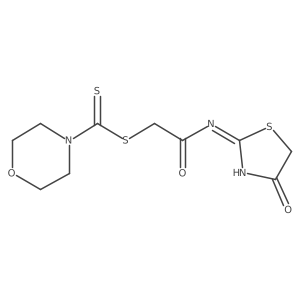2-Oxo-2-[(4-oxo-4,5-dihydro-1,3-thiazol-2-yl)amino]ethyl morpholine-4-carbodithioate Structure